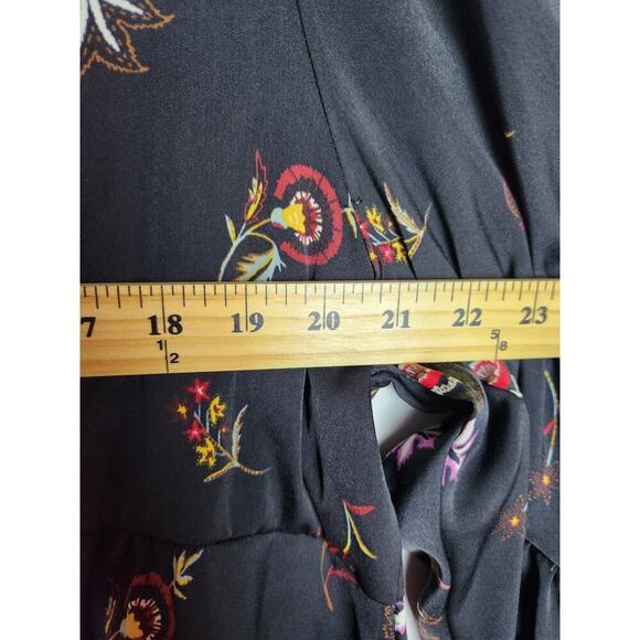 Old Navy women's peasant top XL dark floral boho festival witchy velvet accents - Picture 6 of 7